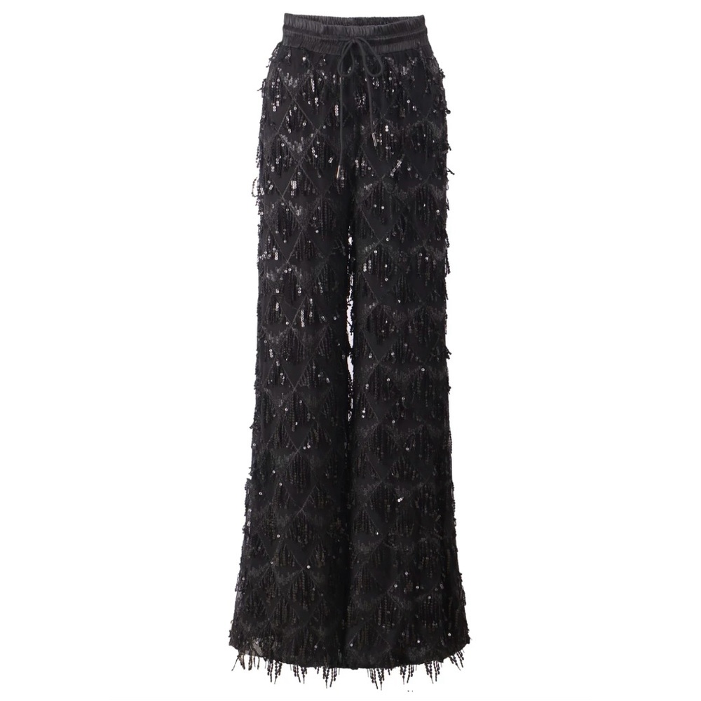 PANTORA | Black Scala Sequin Pants Size L, BNWT and Dust Bag